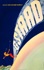 Listing image for Gstaad Suisse Switzerland Winter Sports Ski Skiing Vintage Travel Poster Print