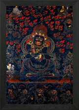 Listing image for Mahakala Buddhist Thangka Framed Wall Art Poster Canvas Print Picture