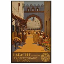 Listing image for Morocco Spanish A3 A4 Travel retro railways vintage print advert poster