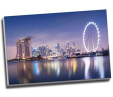 Listing image for Singapore Skyline At Night Canvas Print Wall Art 30x20" A1