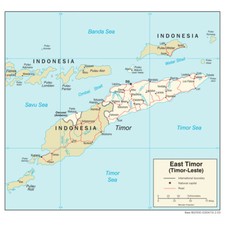 Listing image for East Timor Leste Road Highway Transportation Transport Map Country Nation Print
