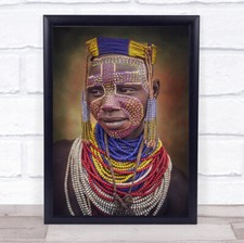 Listing image for Ethiopia Tribe Hamer Arbore Mursi Dassanech Karo Face Ethnic Wall Art Print