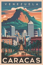 Listing image for Caracas Venezuela Vintage Travel Poster Print Retro Wall Art