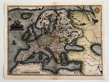 Listing image for Old World Map of Europe 1600s Ancient Maps Vintage Style Poster Print
