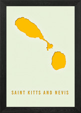 Listing image for SAINT KITTS AND NEVIS MAP Framed Wall Art Poster Canvas Print Picture