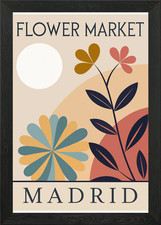 Listing image for Madrid Flower Market Poster Framed Wall Art Poster Canvas Print Picture